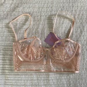 Savage Fenty Lace and Vinyl Bustier Bra
